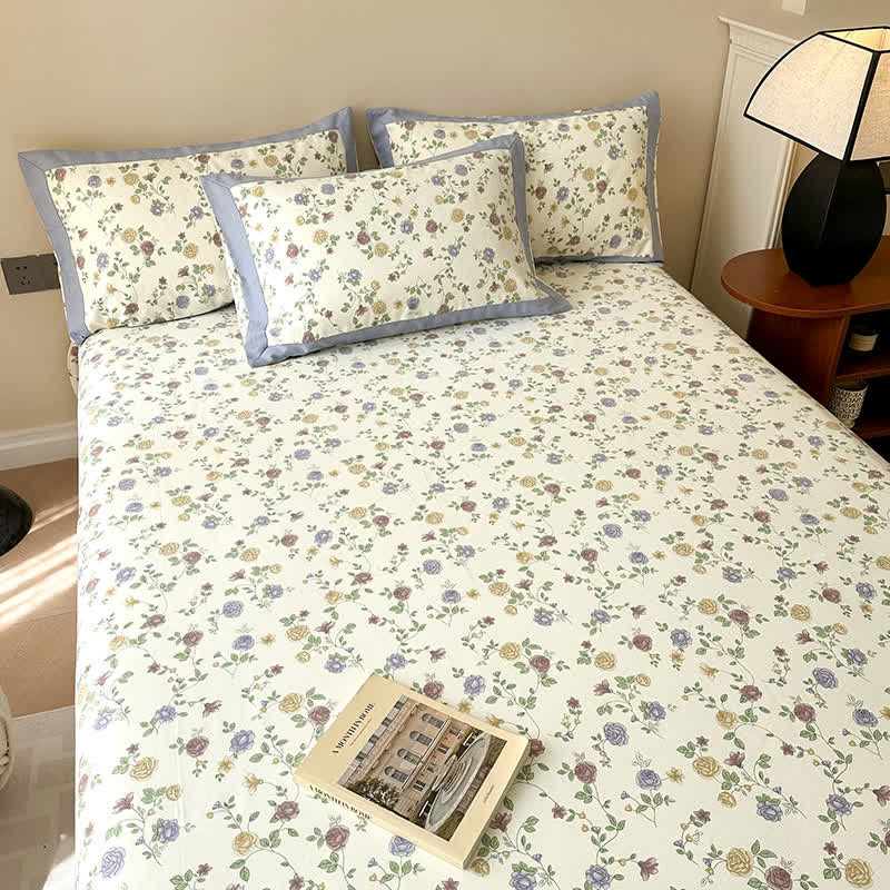 Exquisite Luxurious Breathable Rose Cotton Coverlet