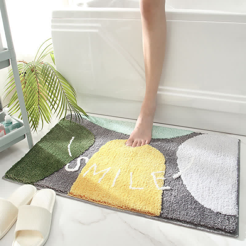 CozyCote Leaf Pattern Soft Non-Slip Bathroom Rug - Absorbent & Easy to Clean