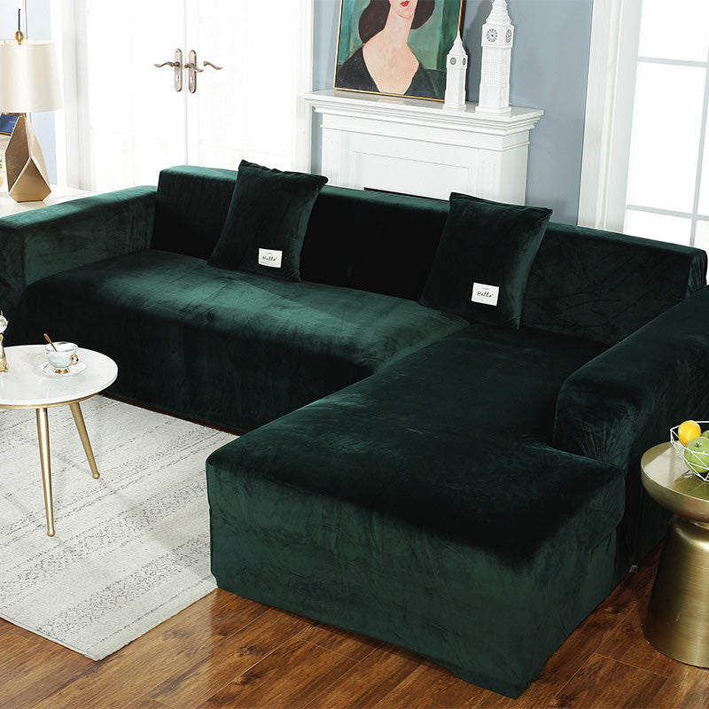 Soft and Durable Suede Pure Color Elastic Sofa Cover