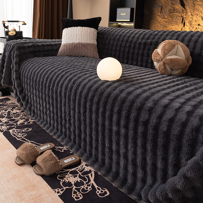 Premium Thickened Full-Cover Plush Sofa Cover