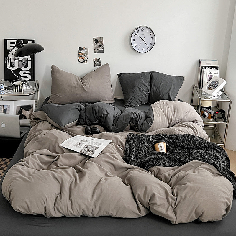 Elegant Nordic Style Solid Color Quilt Cover