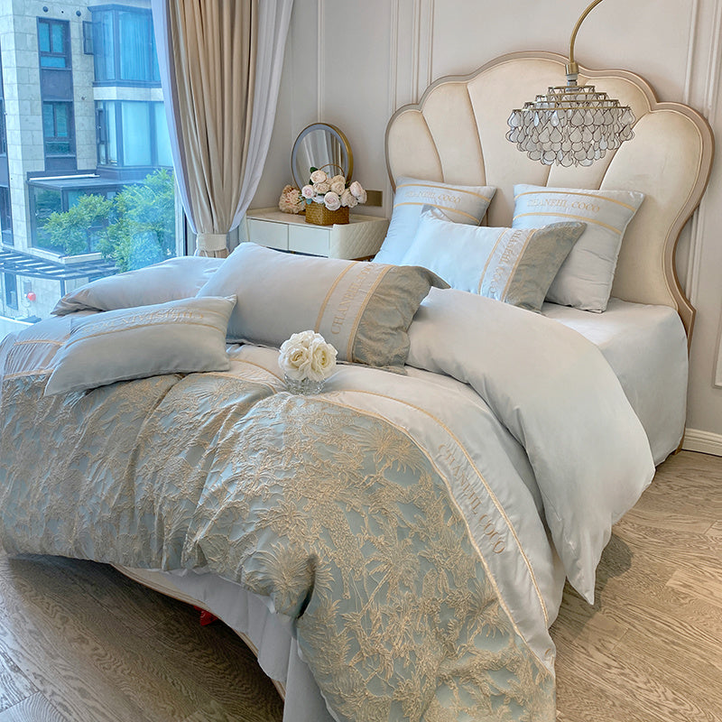 Elegant Light Luxury High-End Pure Cotton Four-Piece Bedding Set