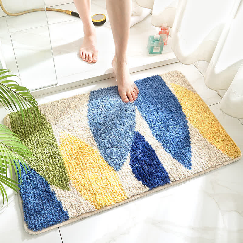 CozyCote Green Leaf Print Soft Non-Slip Floor Rug - Eco-Friendly & Stylish