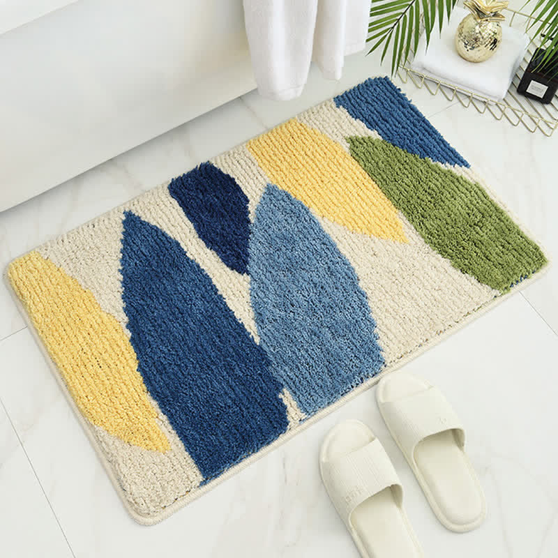 CozyCote Green Leaf Print Soft Non-Slip Floor Rug - Eco-Friendly & Stylish