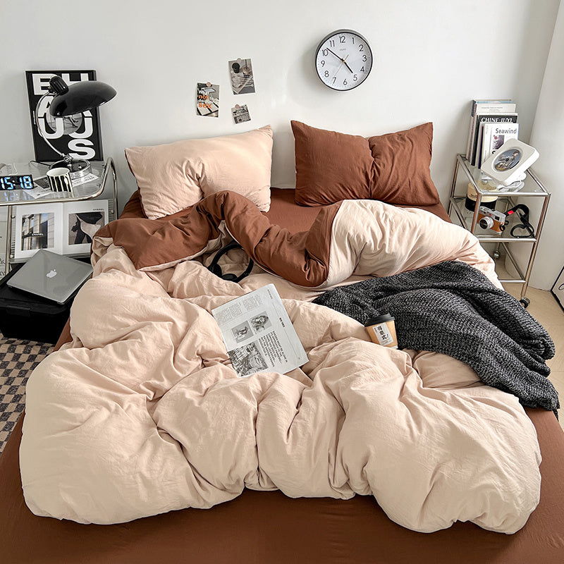 Elegant Nordic Style Solid Color Quilt Cover