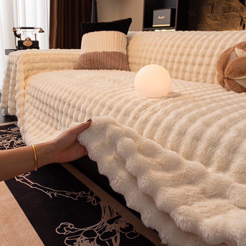 Premium Thickened Full-Cover Plush Sofa Cover