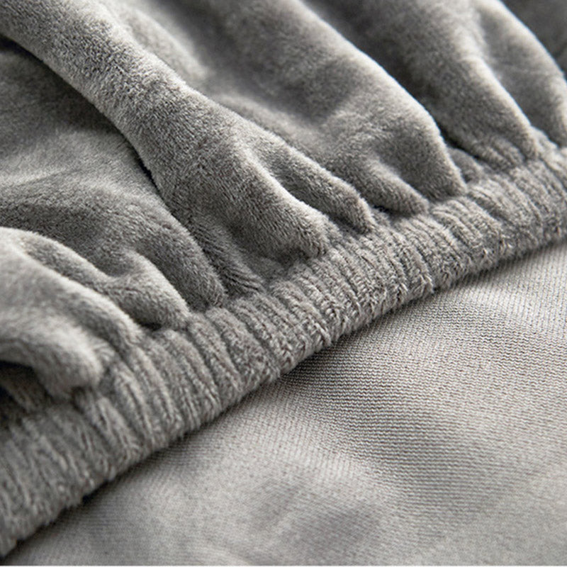 Soft and Durable Suede Pure Color Elastic Sofa Cover