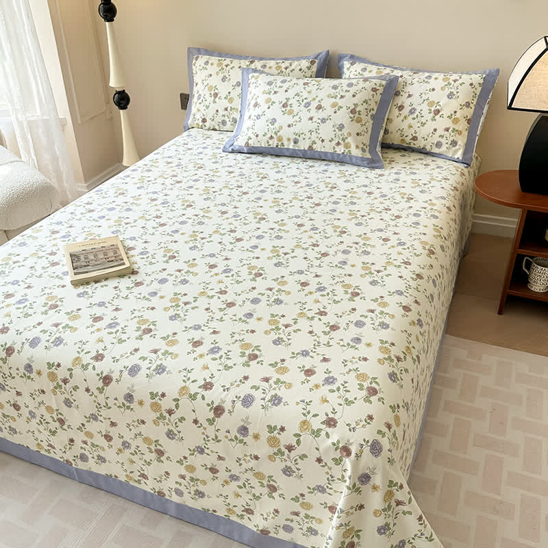 Exquisite Luxurious Breathable Rose Cotton Coverlet