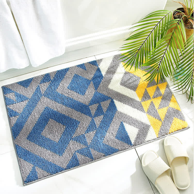 CozyCote Leaf Pattern Soft Non-Slip Bathroom Rug - Absorbent & Easy to Clean