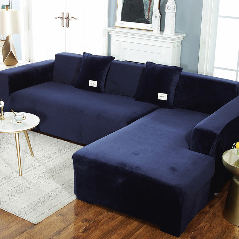 Soft and Durable Suede Pure Color Elastic Sofa Cover