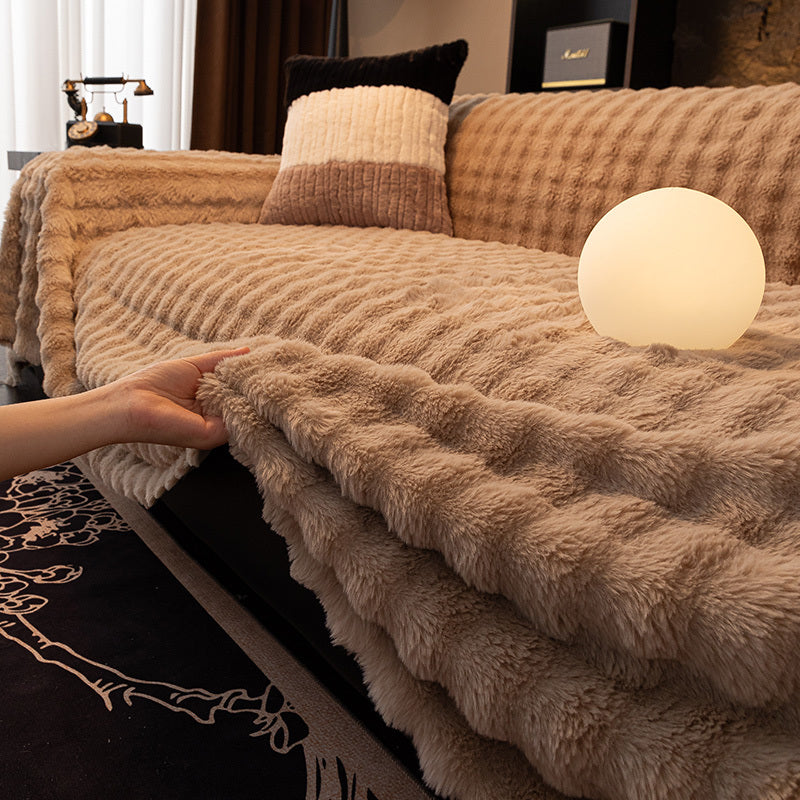 Premium Thickened Full-Cover Plush Sofa Cover