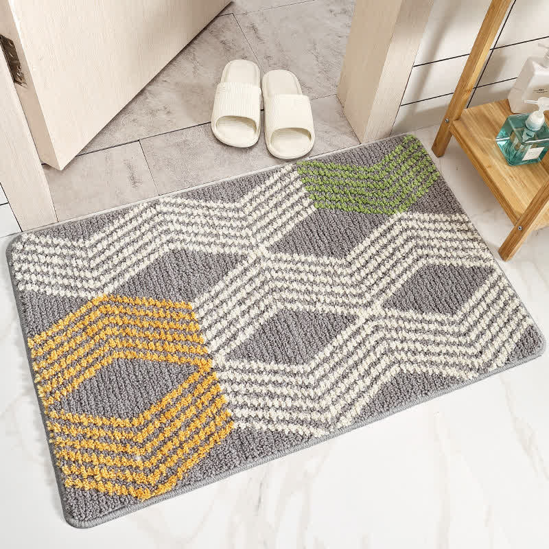 CozyCote Leaf Pattern Soft Non-Slip Bathroom Rug - Absorbent & Easy to Clean