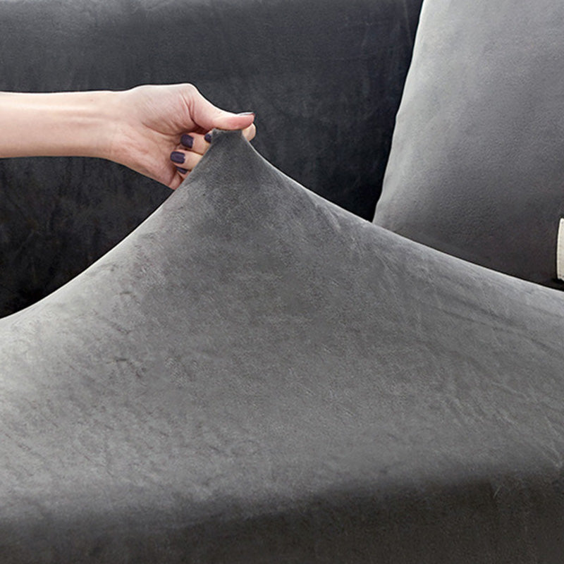 Soft and Durable Suede Pure Color Elastic Sofa Cover