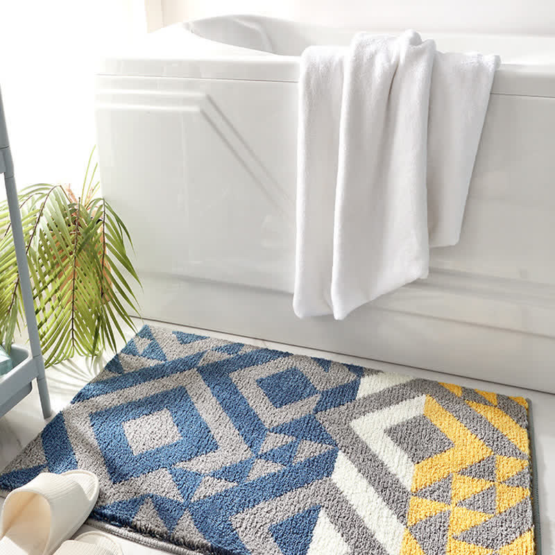 CozyCote Leaf Pattern Soft Non-Slip Bathroom Rug - Absorbent & Easy to Clean