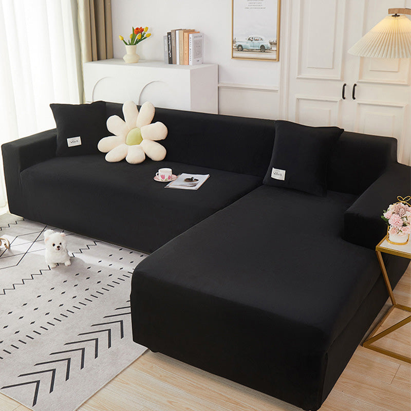 Soft and Durable Suede Pure Color Elastic Sofa Cover