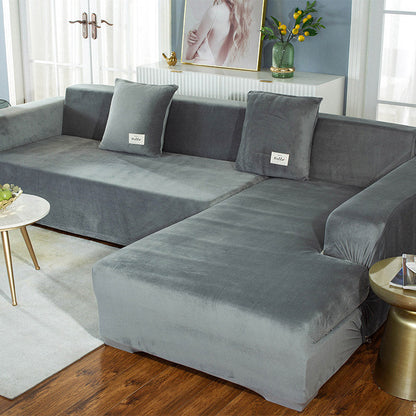 Soft and Durable Suede Pure Color Elastic Sofa Cover