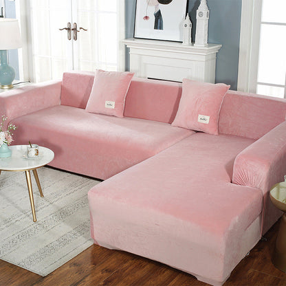 Soft and Durable Suede Pure Color Elastic Sofa Cover