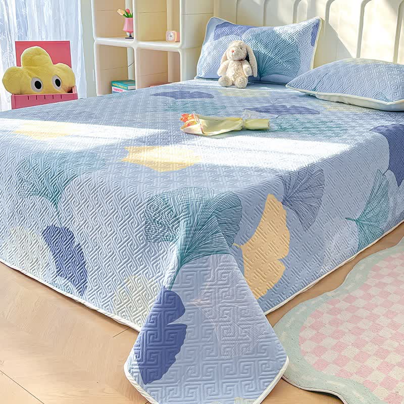 Chic Pure Cotton Ginkgo Leaf Decorative Coverlet