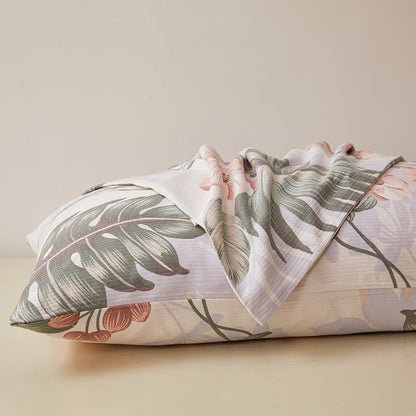 Highly Breathable Pure Cotton Coverlet in Exotic Rainforest Style for a Refreshing Sleep