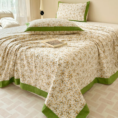 Luxury Pure Cotton Elegant Floral Breathable Coverlet - Hypoallergenic & Durable