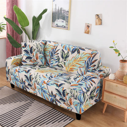 CozyCote Forest Leaf Sofa Cover with One Pillowcase - Fade-Resistant & Machine Washable