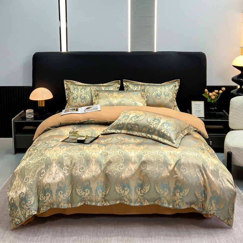 Exquisite Light Luxury European Jacquard Four-Piece Bedding Set