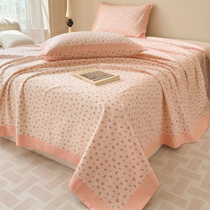 Exquisite Pure Cotton Elegant Rose Soft Coverlet