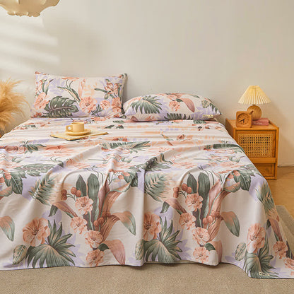 Highly Breathable Pure Cotton Coverlet in Exotic Rainforest Style for a Refreshing Sleep