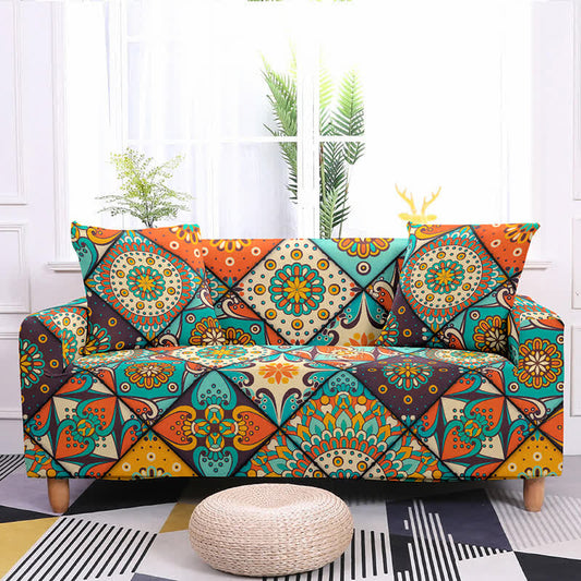 Stylish Retro Pattern Elastic Stretchable Couch Cover
