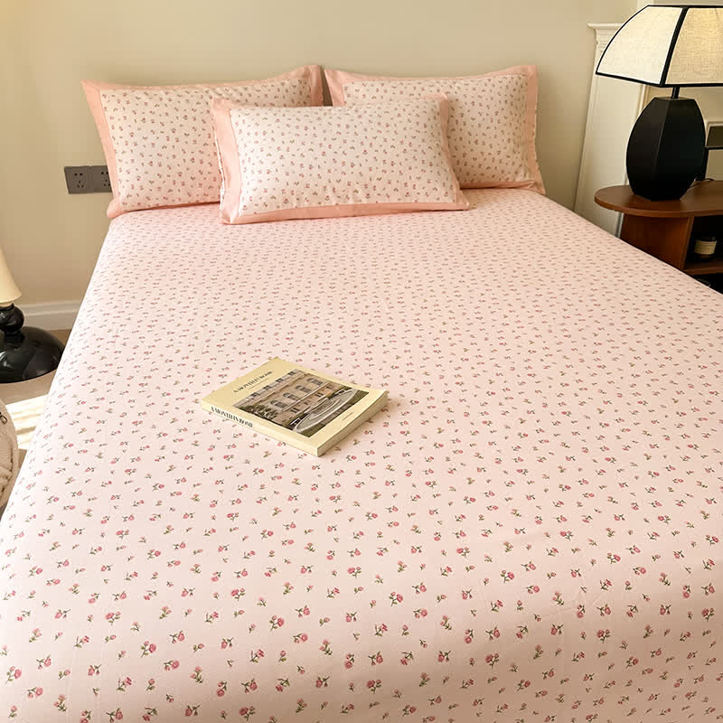 Exquisite Pure Cotton Elegant Rose Soft Coverlet