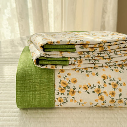 Luxury Pure Cotton Elegant Floral Breathable Coverlet - Hypoallergenic & Durable