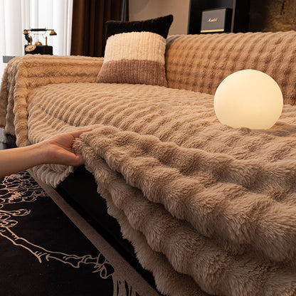 Premium Thickened Full-Cover Plush Sofa Cover